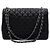 Chanel Borsa a tracolla con patta e catena argentata Nero - vista 4