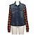Alexander Mcqueen Chaqueta vaquera de cuadros para mujer