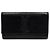 Saint Laurent Pochette Clutch con patta monogramma in vernice nera Nero