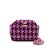 Chanel Mini bolsa de ombro meia lua em tweed roxo com corrente dourada