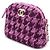 Chanel Mini bolsa de ombro meia lua em tweed roxo com corrente dourada - vista 2