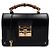 Bamboo Gucci Piccola borsa tote in pelle nera con manico in bambù e tracolla a catena dorata a tracolla Nero - vista 2