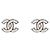 Chanel Brincos CC Silver White