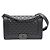 Chanel Borsa Caviar Boy Medium Nera Catena Argentata Borsa a Spalla a Tracolla Nero