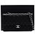 Chanel Classic Medium Size Flap Schultertasche mit silberner Kette Schwarz