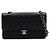 Chanel Classic Medium Size Flap Schultertasche mit silberner Kette Schwarz - Ansicht 2