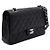 Chanel Classic Medium Size Flap Schultertasche mit silberner Kette Schwarz - Ansicht 4