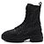 Fendi Botas de combate Domino en cuero jacquard FF negro para mujer
