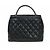 Chanel Borsa Tote Coco Handle in pelle Black Caviar Nero - vista 3