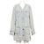 Chanel Chaqueta vaquera larga con botones plateados Plata