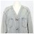 Chanel Chaqueta vaquera larga con botones plateados Plata - vista 2