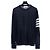 Thom Browne Klassischer Rundhals-Pullover aus Merinowolle-Strick Blau