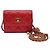 Chanel Tarjetero con cadena de bolas doradas Roja