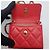 Chanel Tarjetero con cadena de bolas doradas Roja - vista 10