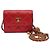Chanel Tarjetero con cadena de bolas doradas Roja - vista 5