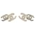Chanel Orecchini Double CC Logo Crystal Argento  - vista 1