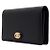 Gucci Schultertasche und Umhängetasche aus schwarzem Leder mit GG-Logo-Klappe und Goldkette - Ansicht 3