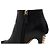 Chanel Botas de cano de tornozelo femininas em couro preto com CC e pérolas douradas - vista 6
