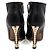 Chanel Botas de cano de tornozelo femininas em couro preto com CC e pérolas douradas - vista 7