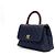 Chanel Pequena bolsa de aba Navy Caviar Coco Handle em lagarto com alça de mão e alça de ombro com corrente dourada Azul - vista 3