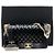 Chanel Borsa a tracolla Boy Medium in pelle caviar nera lucida con finiture champagne gold Nero