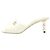 Chanel Mule con tacco di perle e logo CC in agnello vernice bianco