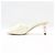 Chanel Mule con tacco di perle e logo CC in agnello vernice bianco - vista 4