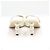 Chanel Mule con tacco di perle e logo CC in agnello vernice bianco - vista 6