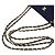 Chanel Borsa a tracolla trapuntata in tessuto blu navy con catena CC - vista 11