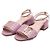 Fendi Sandali in pelle rosa con logo FF dorato - vista 3