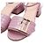 Fendi Sandali in pelle rosa con logo FF dorato - vista 5