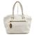 Fendi Bolsa Tote e Bolsa de Ombro em Couro Branco com Alça Trançada Selleria
