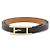 Hermès Pulsera de doble vuelta en cuero negro para mujer