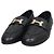 Hermès Mocassino nero con dettagli argentati