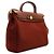Hermès Tote e bolsa de ombro em couro laranja com ferragens - vista 4