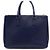 Prada Borsa Tote Navy Leather Saffiano Lux Double Zipper - vista 4