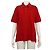 Hermès Camiseta de algodón roja de manga corta para mujer con cuello de botones, algodón rojo