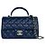 Chanel Borsa con patta e manico superiore Classic New Mini Navy Blu