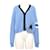 Miu Miu Kurzer Wollstrickjacke mit Logo Blau