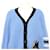 Miu Miu Kurzer Wollstrickjacke mit Logo Blau - Ansicht 2