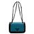Prada Borsa a tracolla e crossbody Grace in pelle di vitello con borchie e patta nera con catena logo Blu