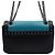 Prada Borsa a tracolla e crossbody Grace in pelle di vitello con borchie e patta nera con catena logo Blu - vista 4