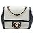Chanel Mini Square in Pelle di Vitello Grafica Bianca a Tracolla