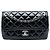 Chanel Black Small Quilted Patent Coco Shine Flap Preto
