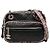 Chanel Black CC Camera Bag aus Tweed und gestepptem Lammfell mit eleganter Borte und Frontreißverschluss Schwarz