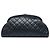 Clutch Chanel Black Quilted Caviar Timeless Kisslock Nero