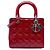 Lady Dior Cannage Dior rot Lackleder Medium Bordeaux