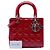 Lady Dior Cannage Dior rot Lackleder Medium Bordeaux - Ansicht 7