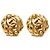 Orecchini a cerchio Chanel Gold CC placcati in oro D'oro