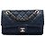 Chanel Blue Medium Quilted Iridescent Calfskin Happy Stitch Flap Blu navy